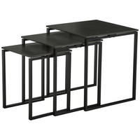 BEISTELLTISCHSET quadratisch Grau, Schwarz  - Schwarz/Grau, Trend, Keramik/Metall (50/43/36/50/43/36/55/50/45cm) - Novel