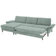 ECKSOFA  in Chenille, Flachgewebe Mintgrün  175/316 cm  - Schwarz/Mintgrün, Design, Textil/Metall (175/316cm) - Dieter Knoll