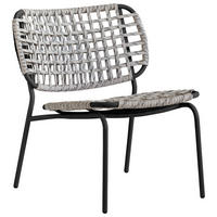 GARTENSTUHL Edelstahl Schwarz, Sandfarben  - Sandfarben/Schwarz, Basics, Textil/Metall (64/72/72cm) - Connubia 