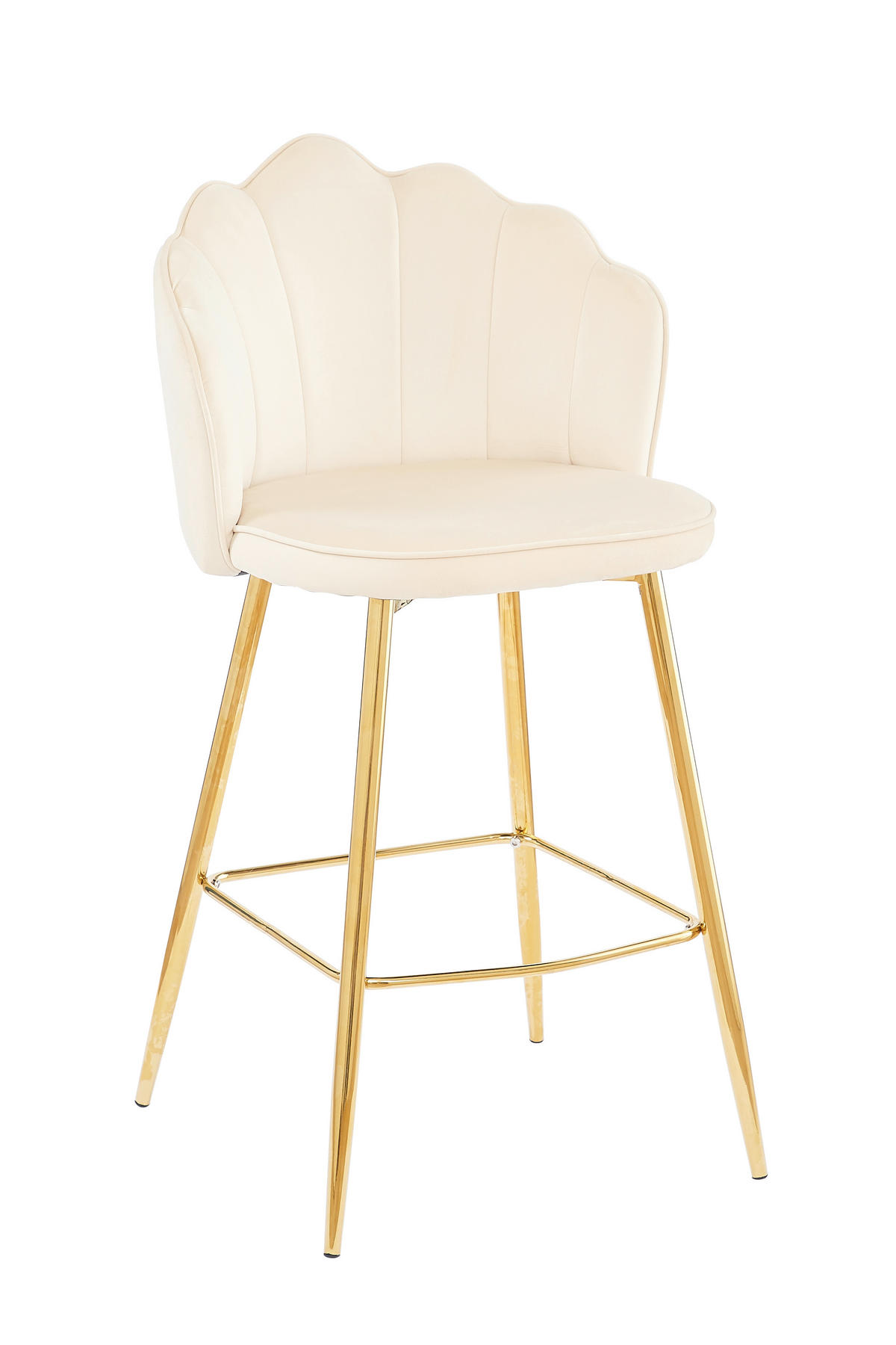 BARHOCKER-SET Samt Beige  - Beige/Goldfarben, MODERN, Textil/Metall (52/100/54cm) - Livetastic