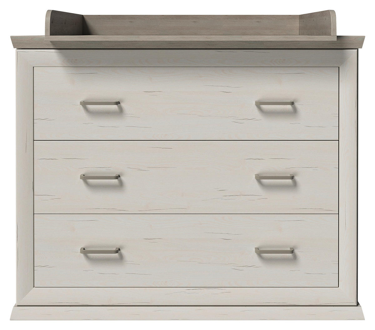 WICKELKOMMODE CAMRON 110/89,5/43 cm  - Weiss/Grau, Natur, Holzwerkstoff/Kunststoff (110/89,5/43cm) - My Baby Lou