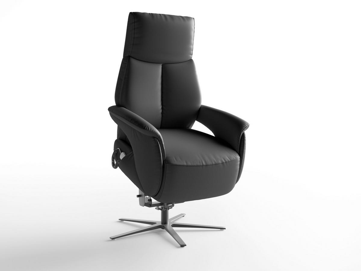 RELAXAČNÉ KRESLO, koža, čierna - čierna, Basics, kov/koža (75/113/85cm) - Sit & More
