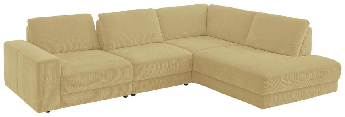 ECKSOFA in Chenille, Jacquard Honig  - Schwarz/Honig, Design, Kunststoff/Textil (316/242cm) - Niels Andersson