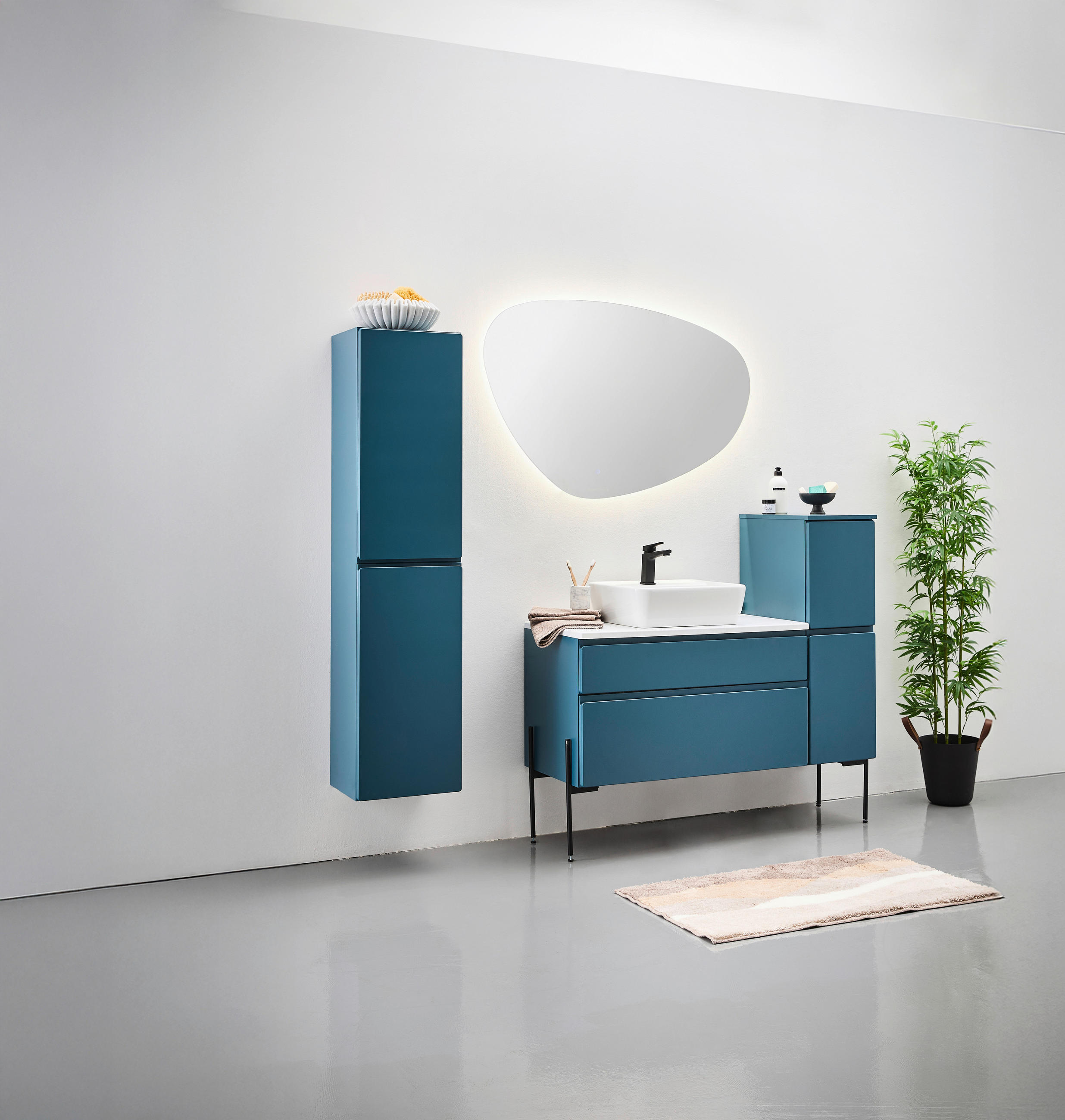 MIDISCHRANK 30/115/47 cm - Dunkelblau, Modern, Holzwerkstoff (30/115/47cm) - Welnova
