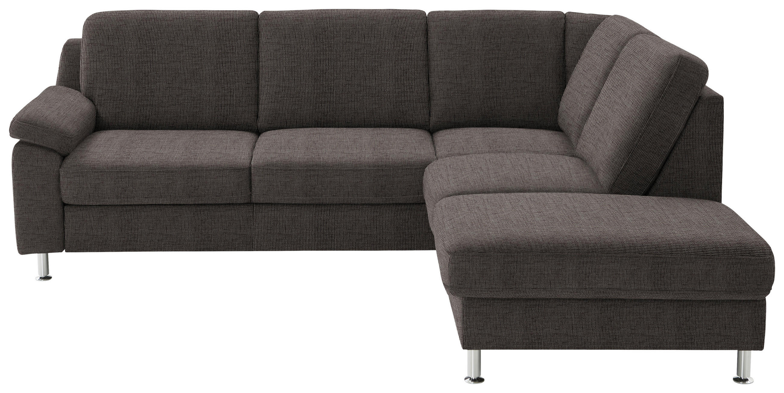 SAROKKANAPÉ textil sötétbarna  - sötétbarna/alumínium színű, Konventionell, textil/fém (241/200cm) - Beldomo System