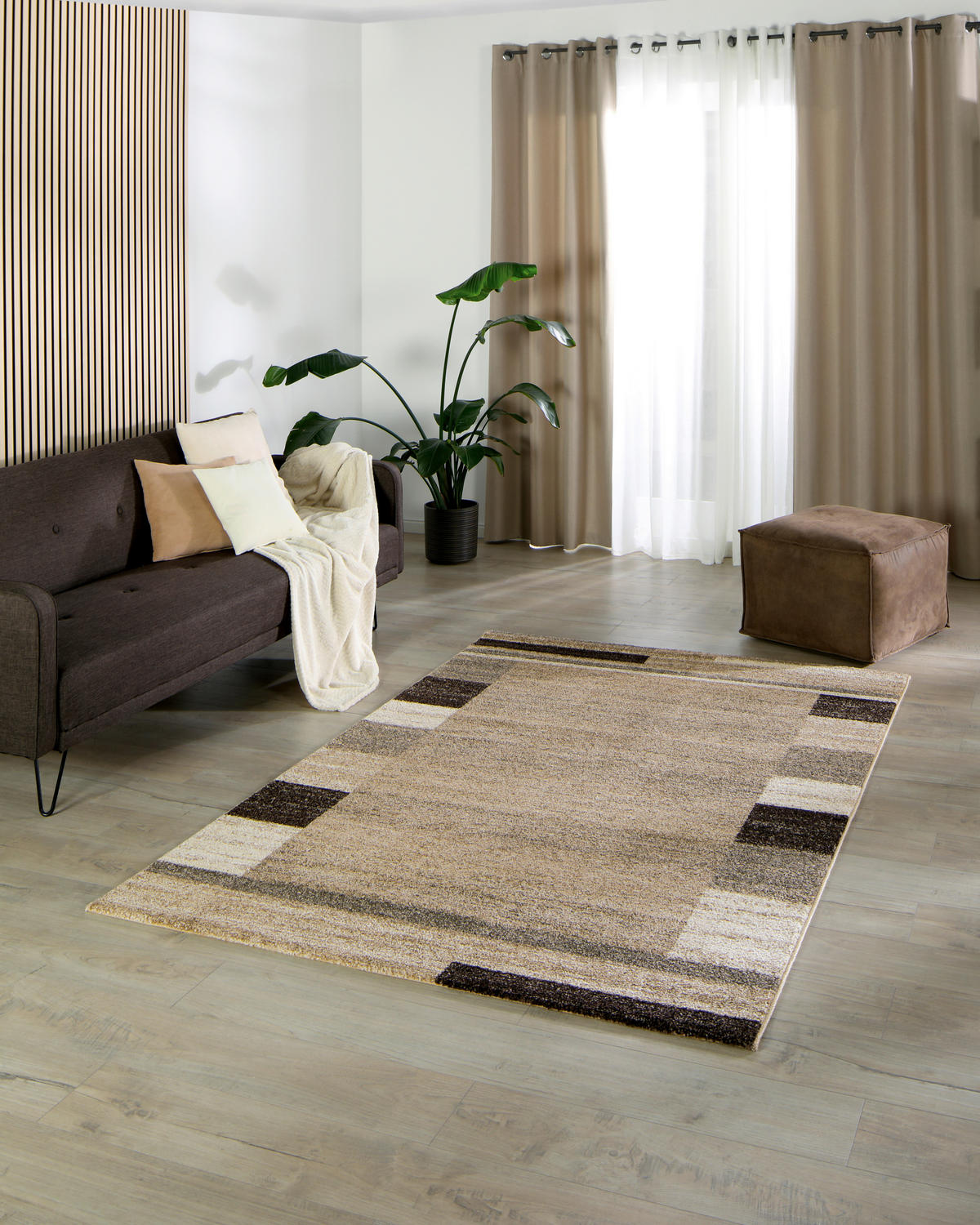 WEBTEPPICH Wohnzimmer 60/110 cm Naturfarben, Beige  - Beige/Naturfarben, Design, Textil (60/110cm) - Novel