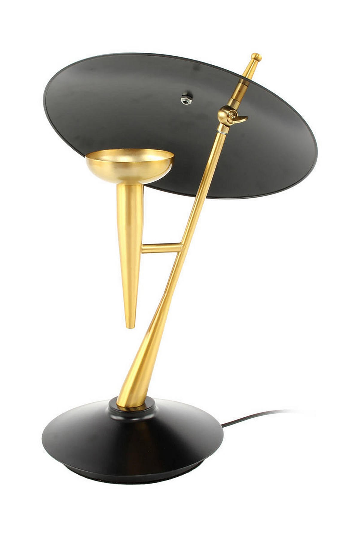 TISCHLEUCHTE - Goldfarben/Schwarz, Trend, Metall (36/36/50cm) - Kayoom
