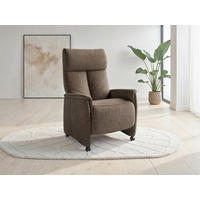 RELAXSESSEL TV CREMONA COMFORT E M2 Mikrofaser Kopfteilverstellung, Fußteilverstellung, Rücken echt    - Schwarz/Braun, Basics, Kunststoff/Textil (76/112/84cm) - Sit & More