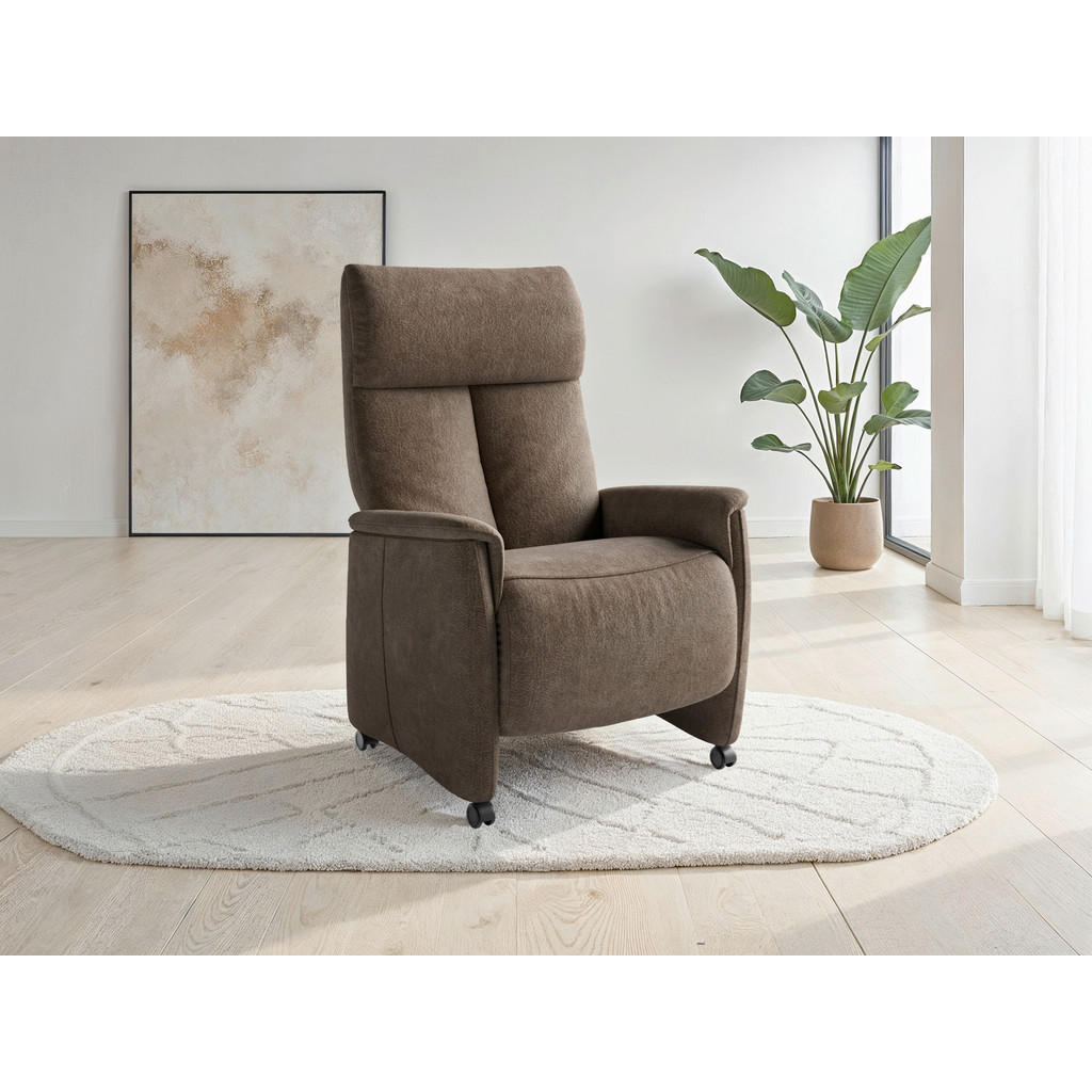 Sit & More RELAXAČNÉ KRESLO, textil, hnedá