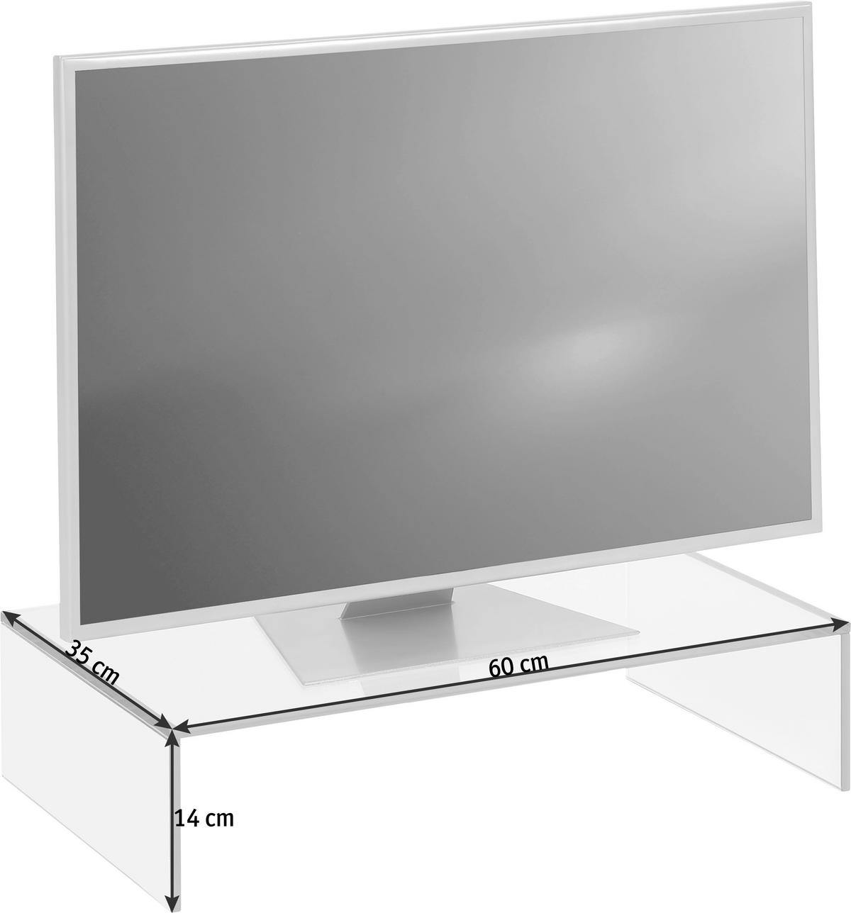 TV-AUFSATZ Grau  - Grau, Design, Glas (60/14/35cm) - Xora