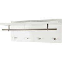 STENSKI OBEŠALNIK - barve kroma/bela, Basics, kovina/les (75/30/26cm) - Carryhome