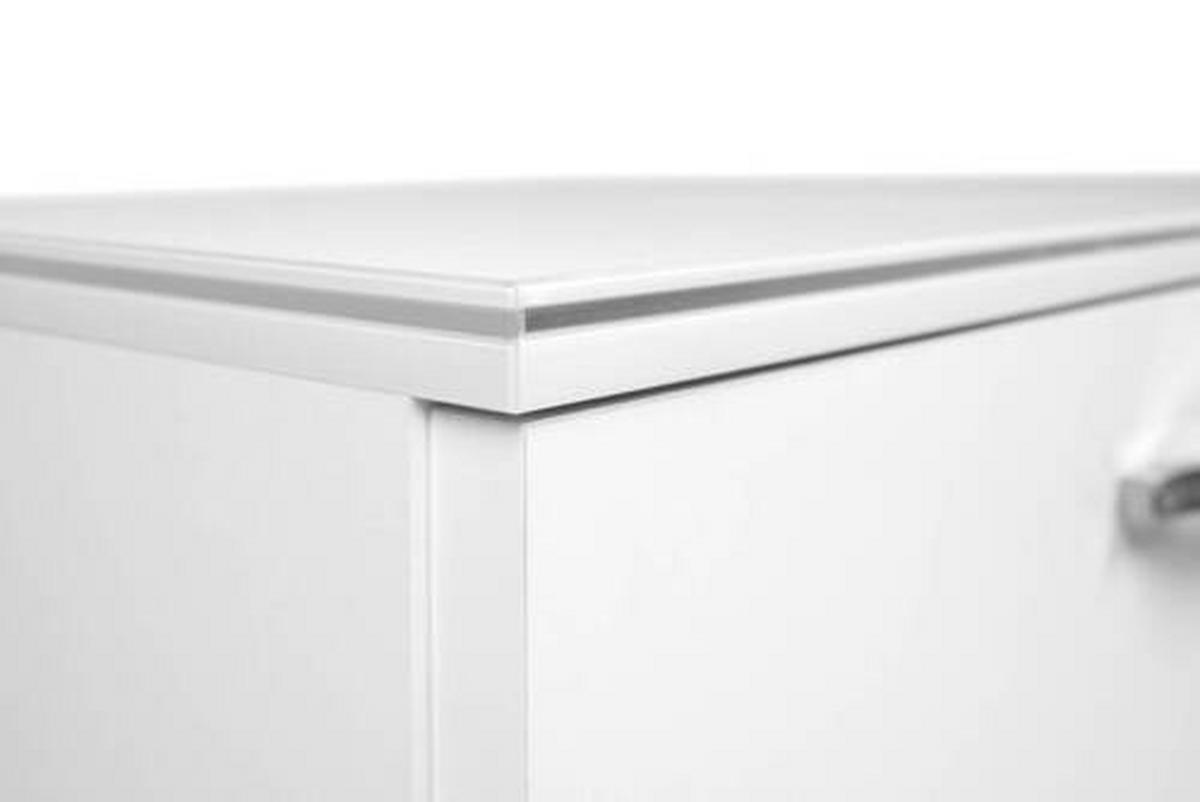 SIDEBOARD  200/68/34 cm 3 Schublade(n)  - Chromfarben/Weiß Hochglanz, Design, Holzwerkstoff/Metall (200/68/34cm) - MID.YOU
