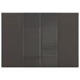 SCHWEBETÜRENSCHRANK 316/223/68 cm 4-türig Graphitfarben, Schwarz  - Chromfarben/Graphitfarben, KONVENTIONELL, Glas/Holzwerkstoff (316/223/68cm) - Novel