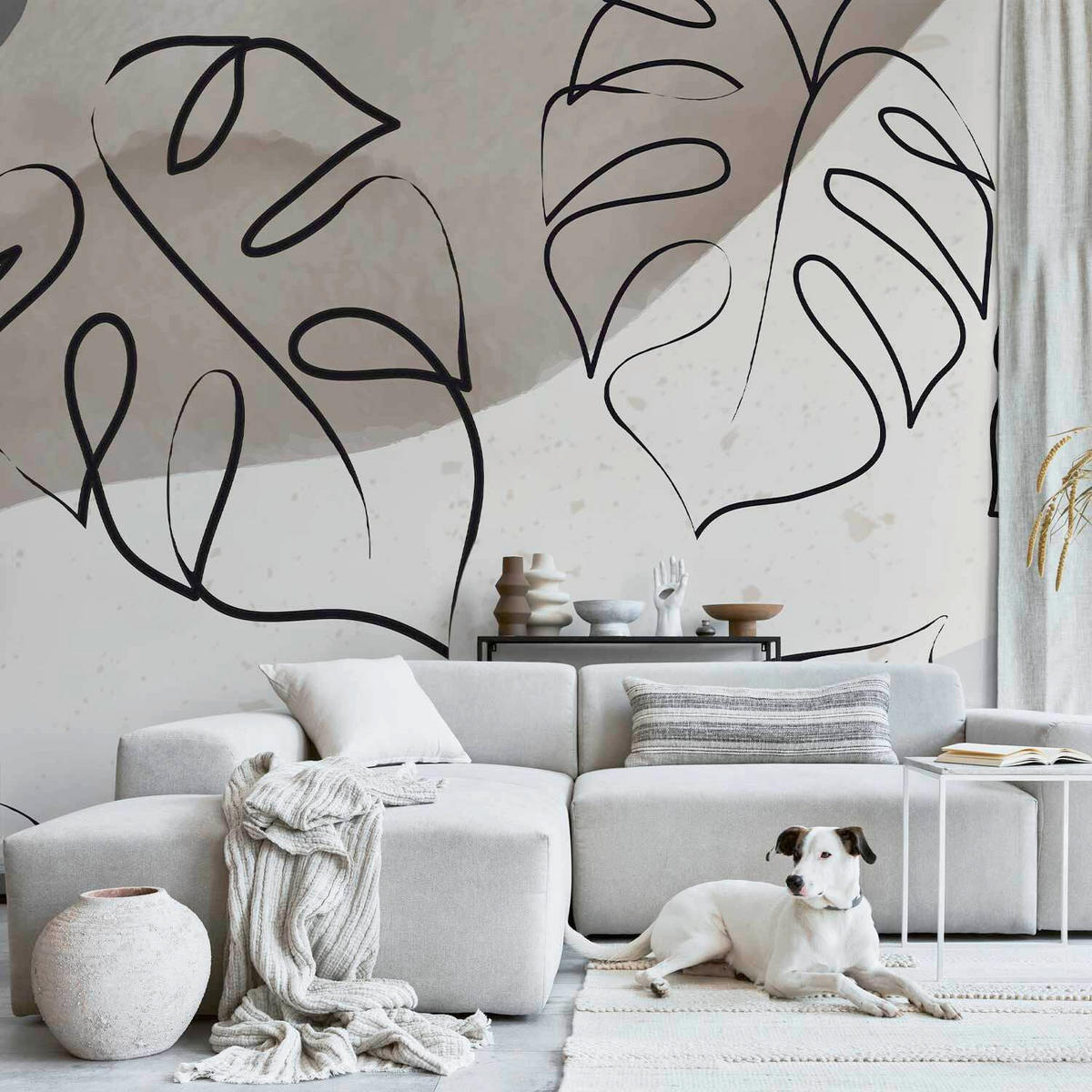 FOTOTAPETE  - Beige/Schwarz, LIFESTYLE, Textil (400/280cm) - artgeist