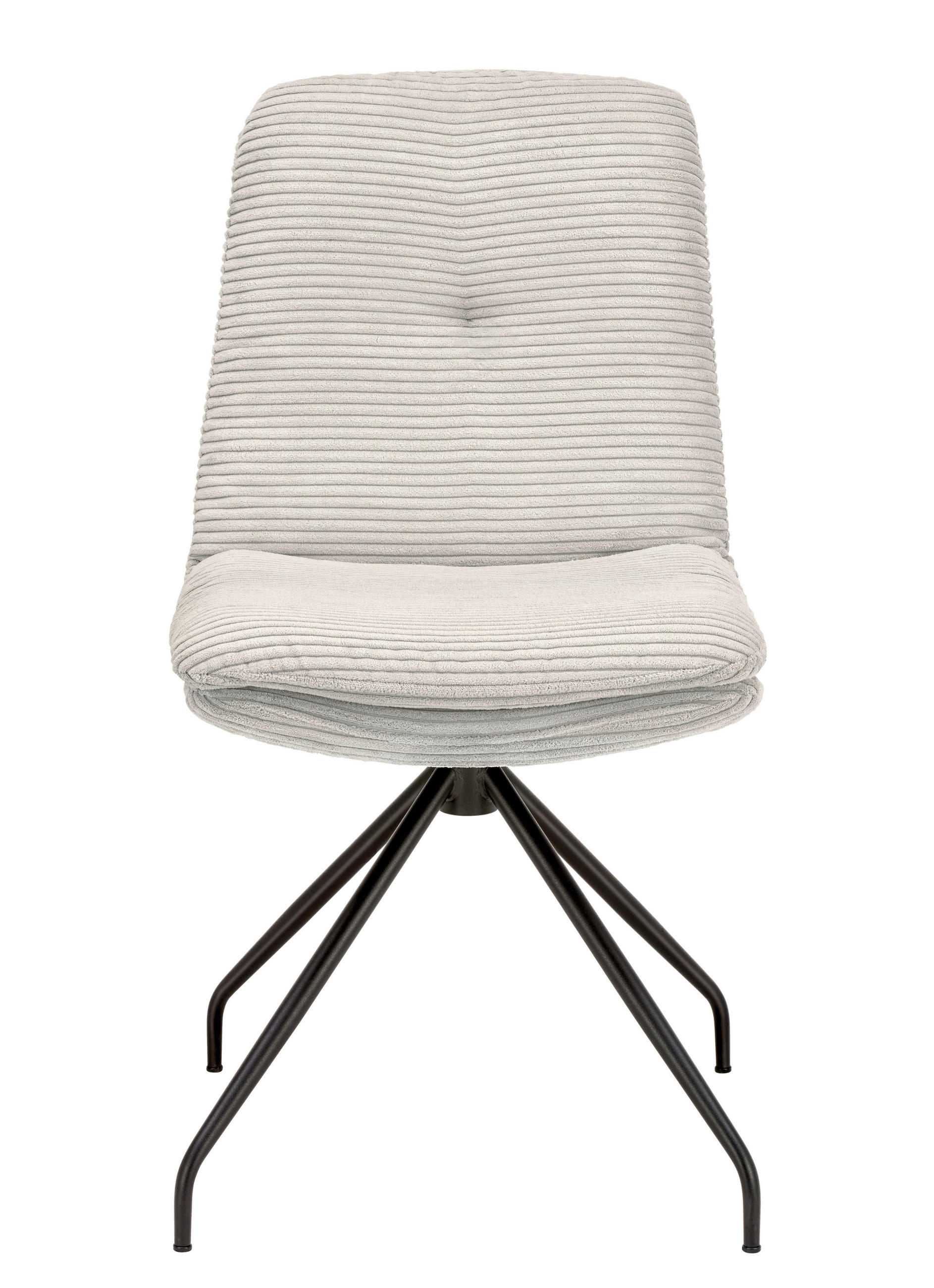 STUHL  in Cord Textil  - Schwarz/Grau, Design, Textil/Metall (49/90/68cm) - Lomoco