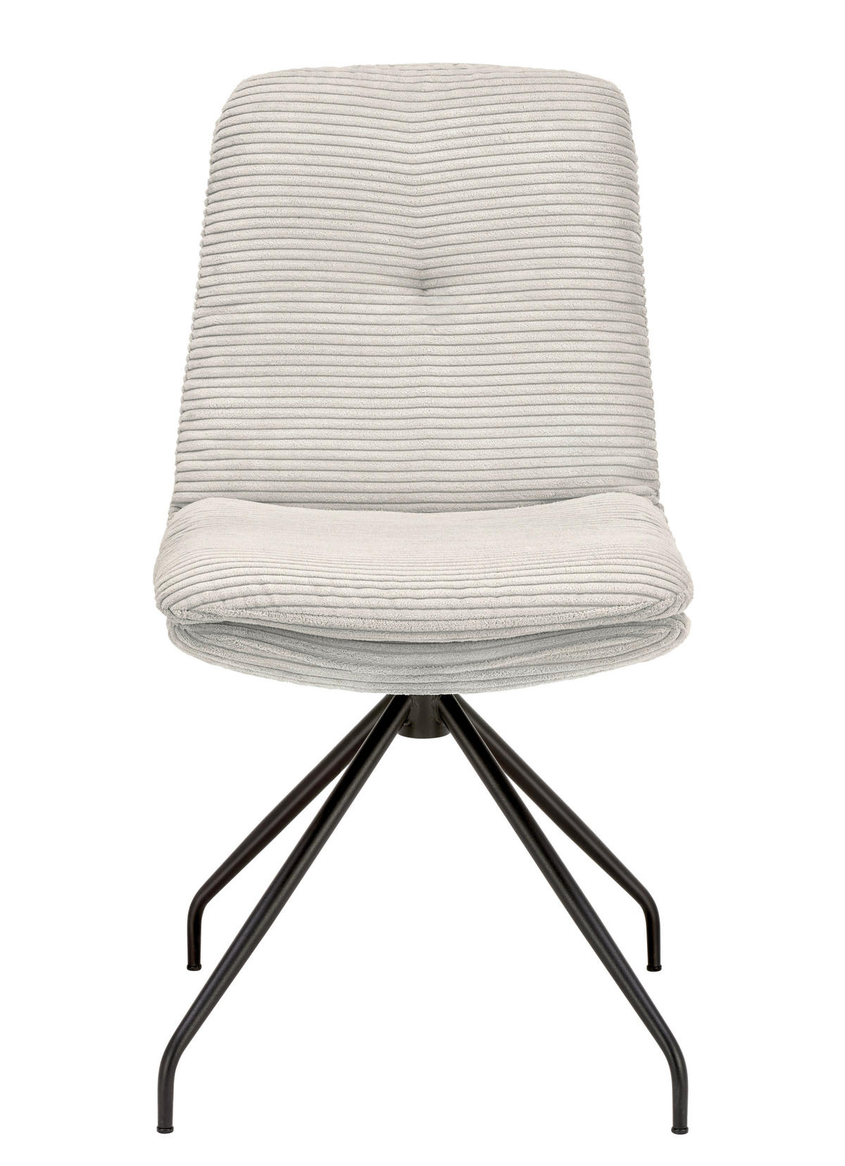 STUHL  in Cord Textil  - Schwarz/Grau, Design, Textil/Metall (49/90/68cm) - Lomoco
