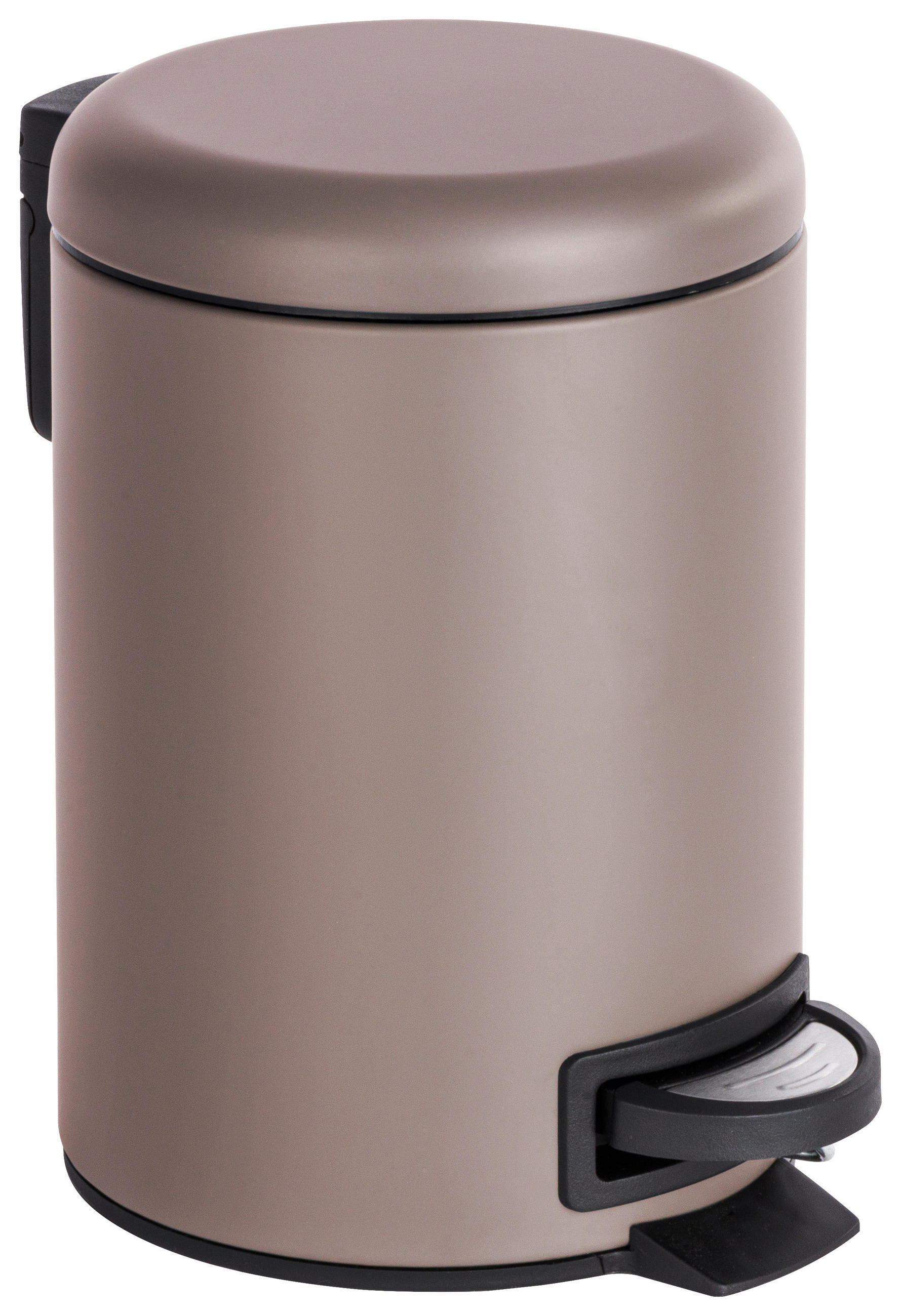 TRETEIMER Leman 3 L  - Taupe/Schwarz, Basics, Kunststoff/Metall (17/25cm) - Wenko