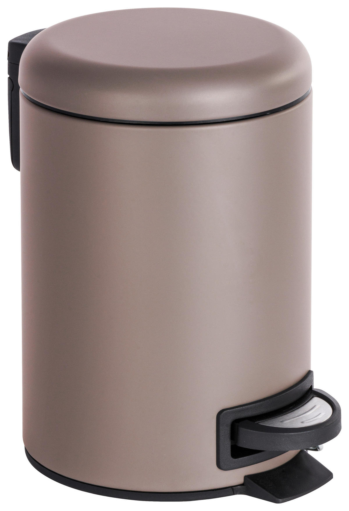 TRETEIMER Leman 3 L  - Taupe/Schwarz, Basics, Kunststoff/Metall (17/25cm) - Wenko