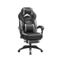 GAMINGSTUHL  in Lederlook Grau, Schwarz  - Schwarz/Grau, Basics, Kunststoff/Textil (70/128/64cm) - Boxxx