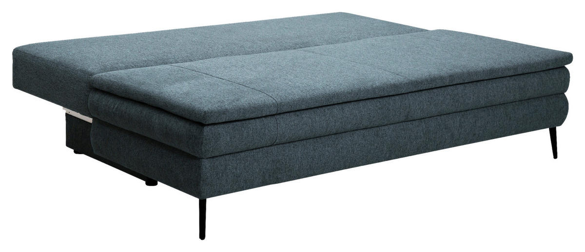 SCHLAFSOFA in Textil Blau  - Blau/Schwarz, Design, Kunststoff/Textil (200/90/100cm) - Venda