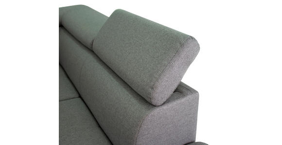 ECKSOFA in Webstoff Hellgrau  - Silberfarben/Hellgrau, Design, Textil/Metall (257/226cm) - Xora