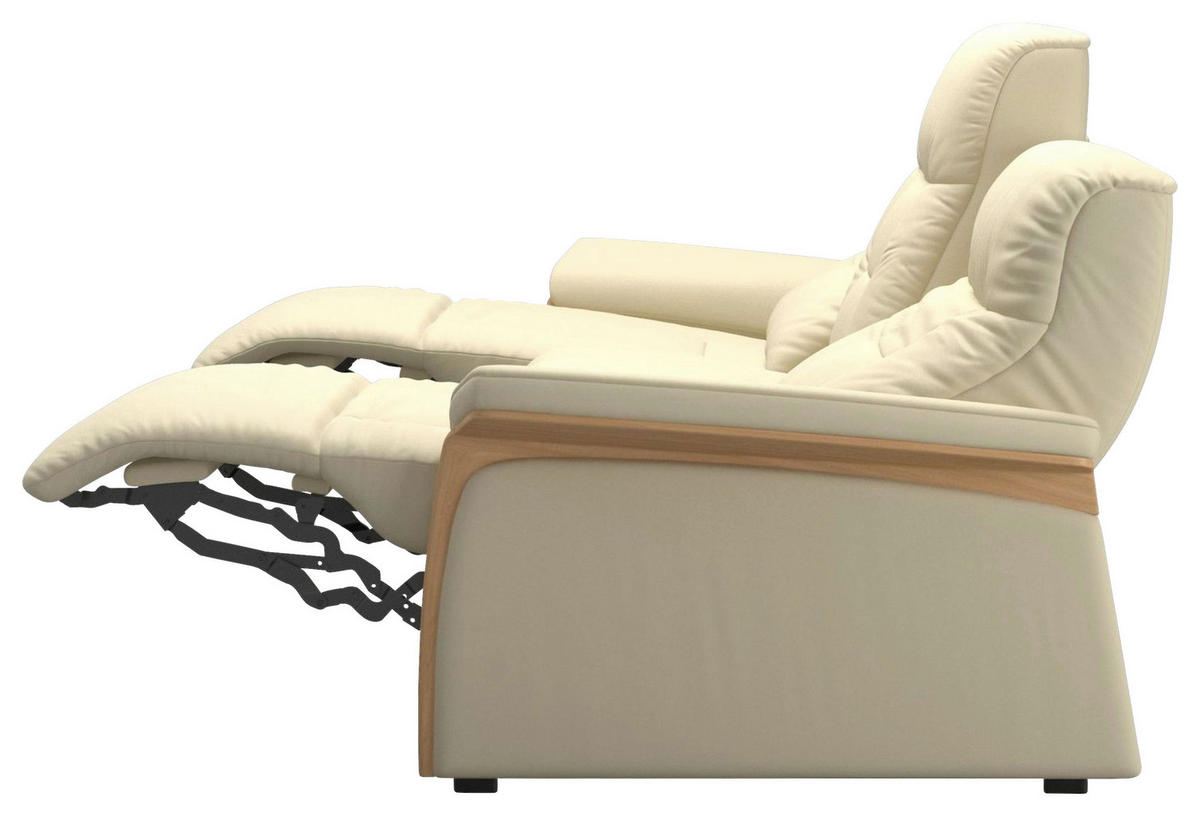 3-SITZER-SOFA Echtleder Beige  - Beige/Schwarz, KONVENTIONELL, Leder/Holz (264/102/99cm) - Stressless