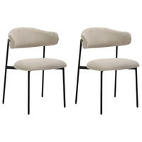 STUHL-SET 2 Stück  in Stahl Webstoff  - Taupe/Schwarz, Design, Textil/Metall (58/78/54,5cm) - MID.YOU