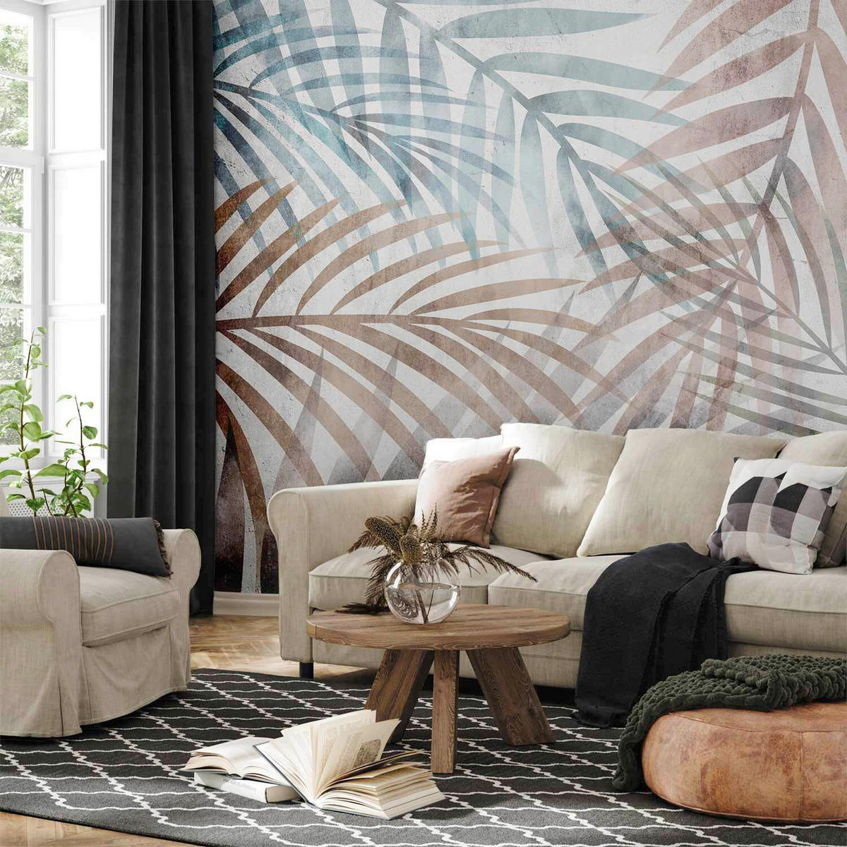 FOTOTAPETE  - Pastellblau/Beige, LIFESTYLE, Textil (250/175cm) - artgeist