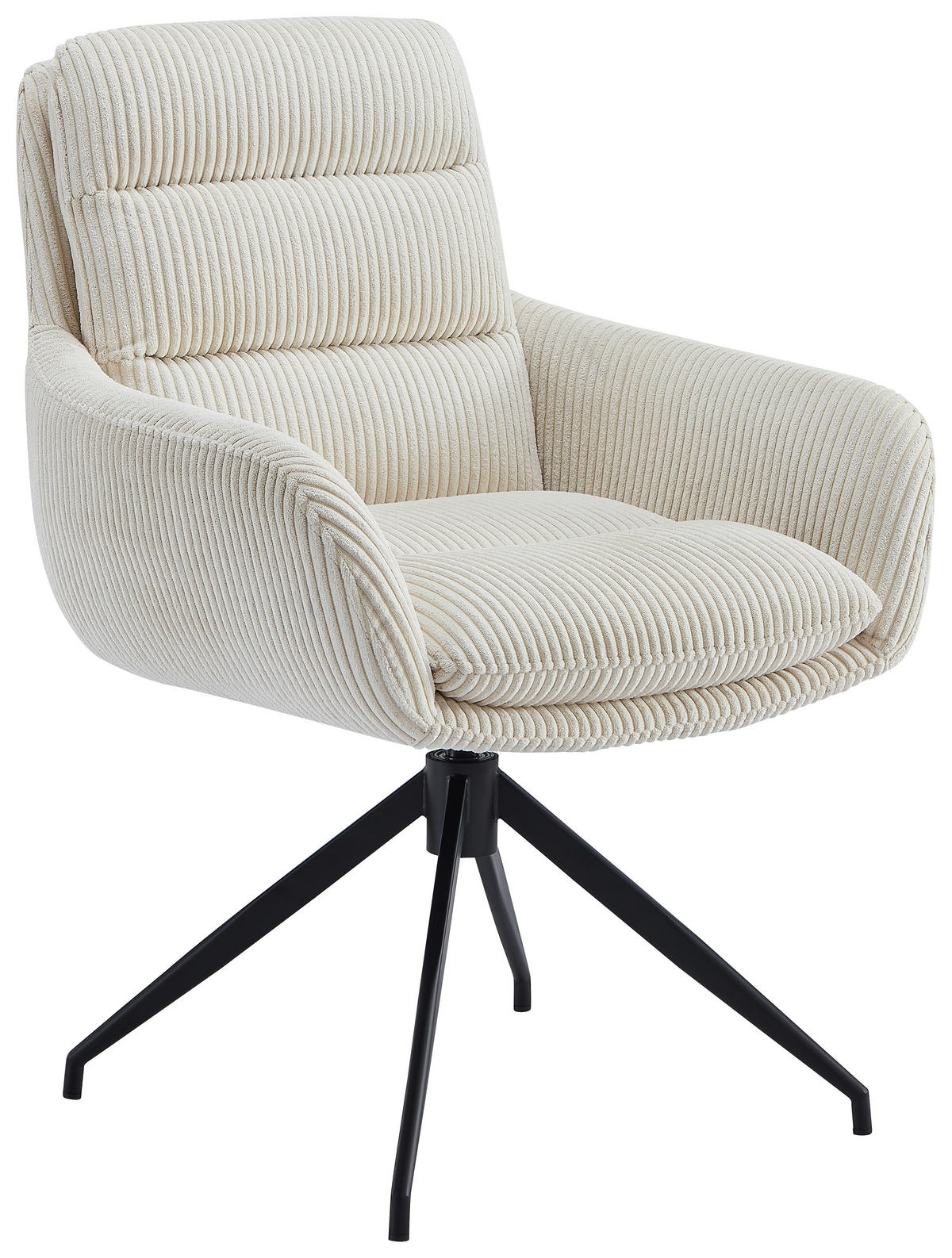 ARMLEHNSTUHL  in Eisen Cord  - Beige/Schwarz, Design, Textil/Metall (68/86/65cm) - Novel