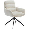 ARMLEHNSTUHL  Sitzfläche 360° drehbar, automatische Rückholfunktion Cord  - Beige/Schwarz, Design, Textil/Metall (68/86/65cm) - Novel