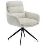 ARMLEHNSTUHL  Sitzfläche 360° drehbar, automatische Rückholfunktion Cord  - Beige/Schwarz, Design, Textil/Metall (68/86/65cm) - Novel