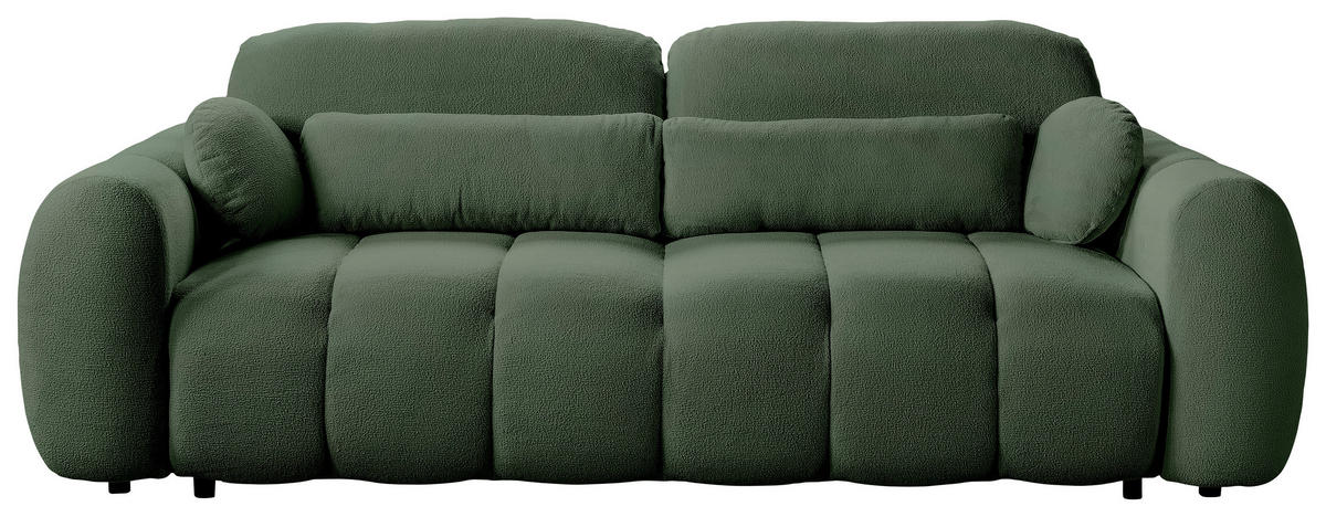 SCHLAFSOFA  mit Webstoff Grün  - Schwarz/Grün, KONVENTIONELL, Kunststoff/Textil (262/93/117cm) - Carryhome
