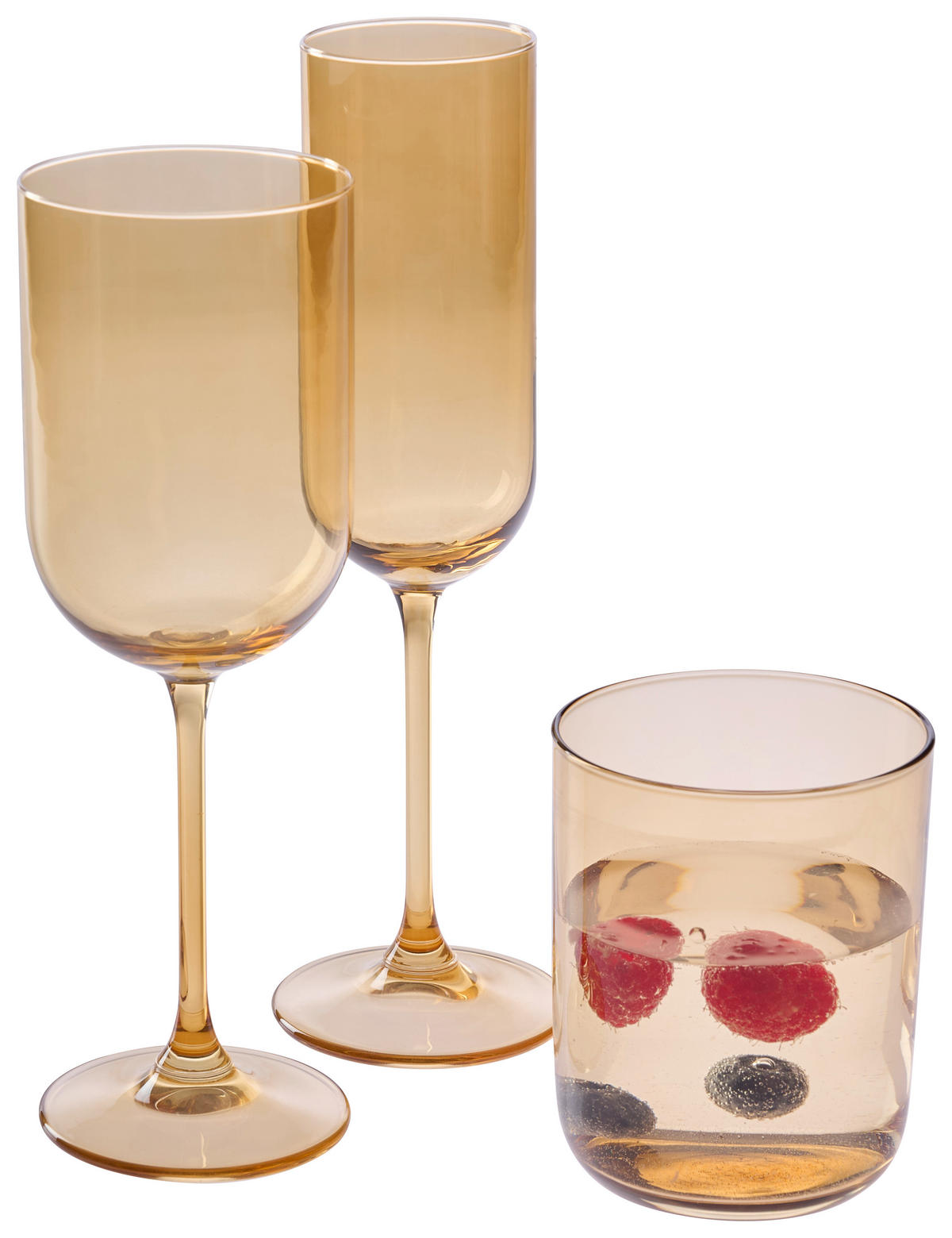 GLÄSERSET 12-teilig  - Hellbraun, Design, Glas - Novel
