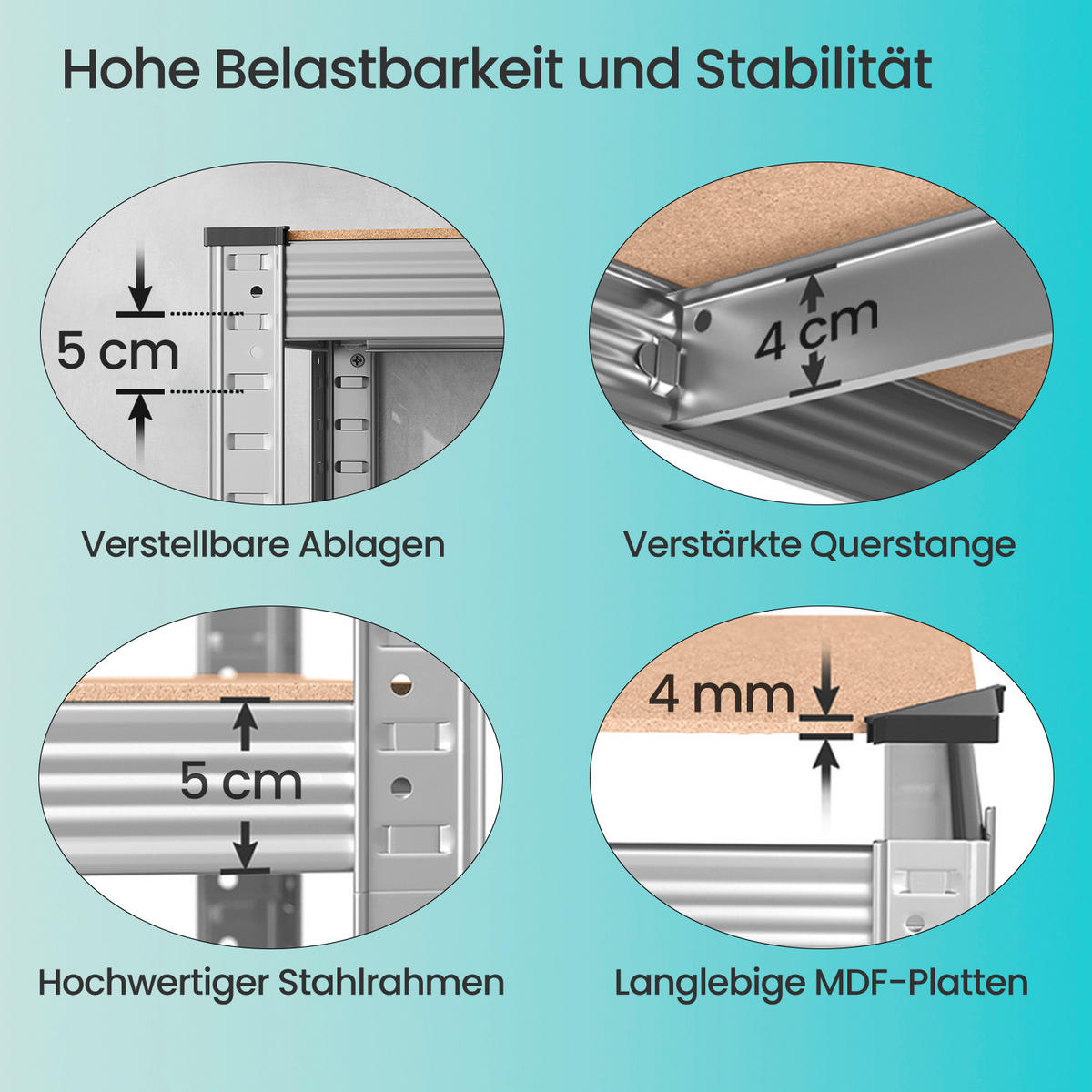 SADA REGÁLŮ NA TĚŽKÉ NÁKLADY - bílá/světle hnědá, Basics, kompozitní dřevo (90/180/40cm)