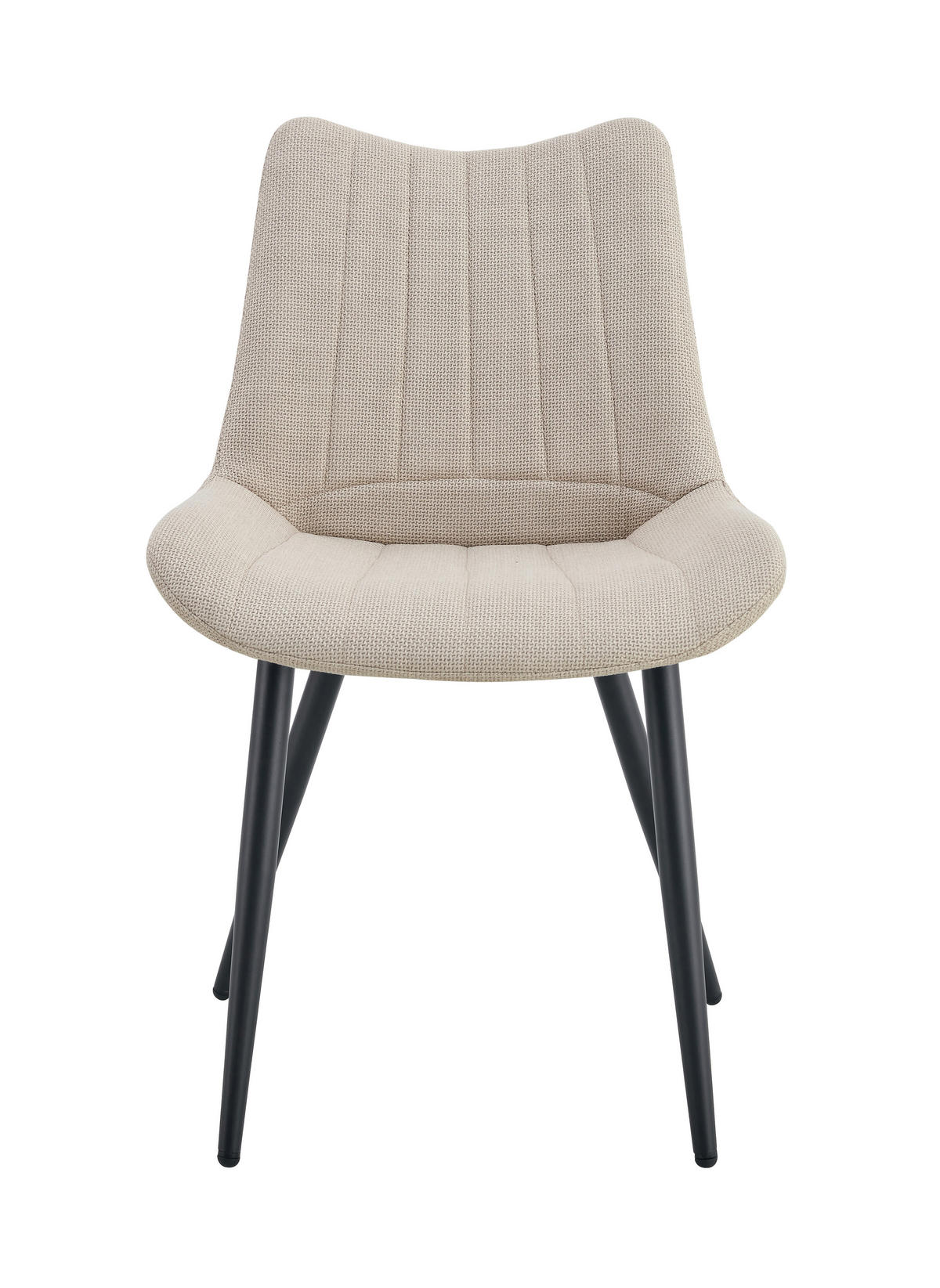 STUHL-SET 2 Stück  in Webstoff  - Creme/Schwarz, MODERN, Textil/Metall (53/86/59cm) - MID.YOU