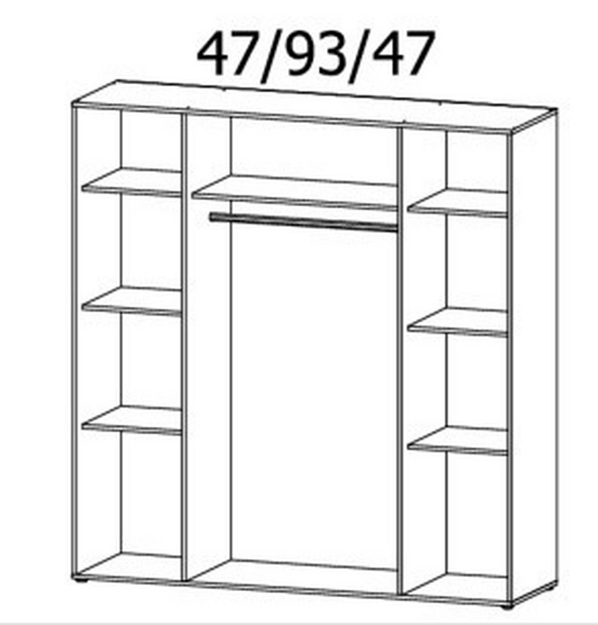 DREHTÜRENSCHRANK in Weiss, Eiche Artisan  - Weiss/Eiche Artisan, Basics, Holzwerkstoff (187/194/53cm) - Boxxx