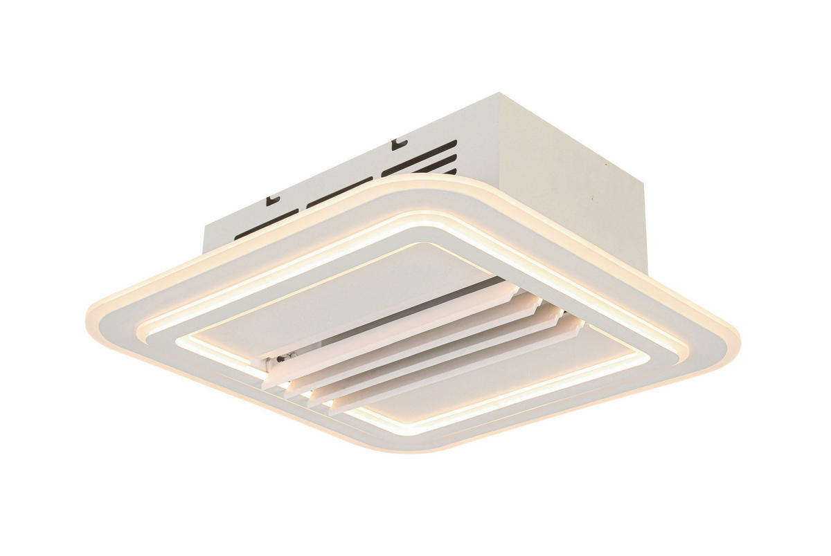 STROPNÝ VENTILÁTOR, 50/50/16 cm - čierna/biela, Basics, kov/plast (50/50/16cm) - Mican