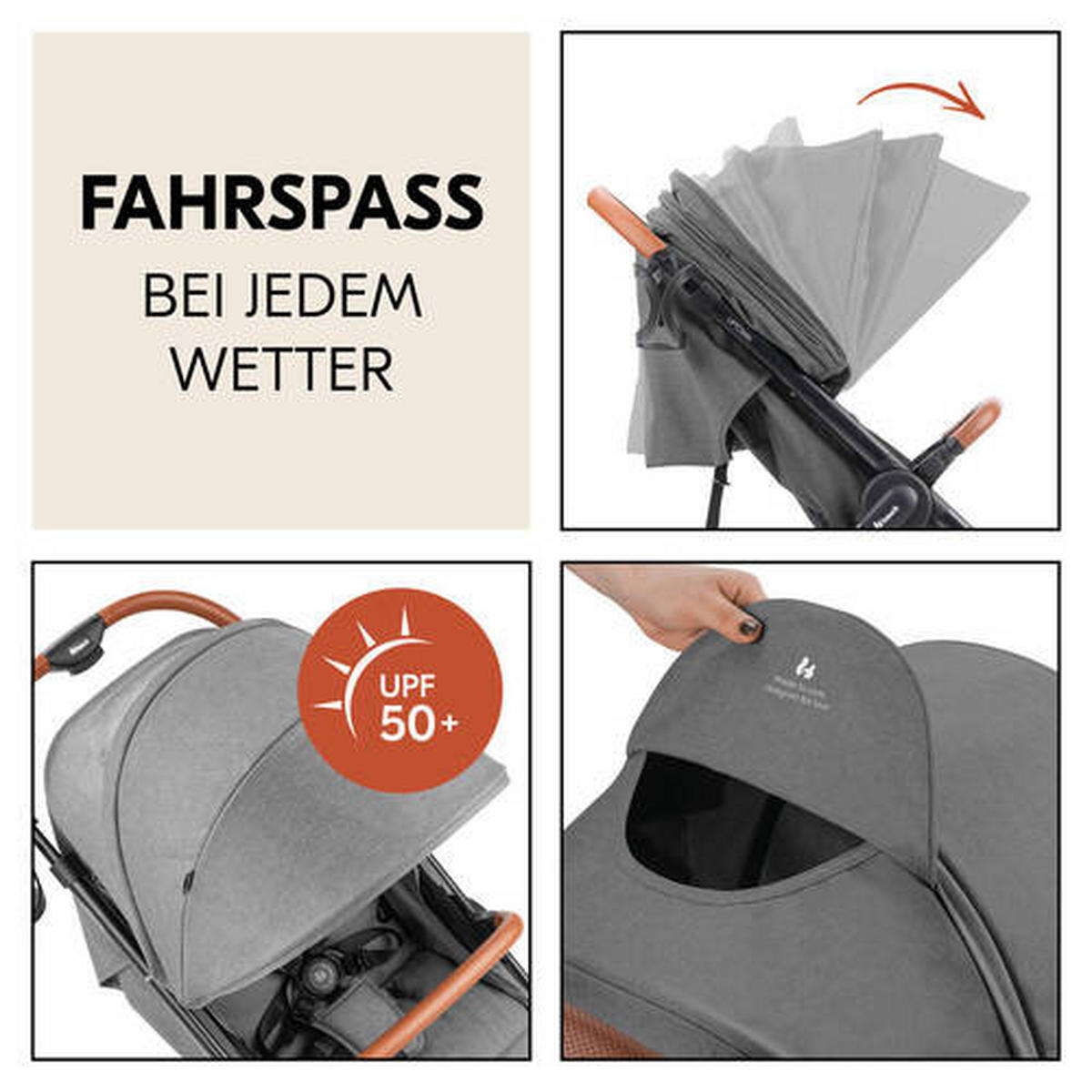 BUGGY Uptown  - Schwarz/Grau, Basics, Kunststoff/Textil (59.5/107/85cm) - Hauck