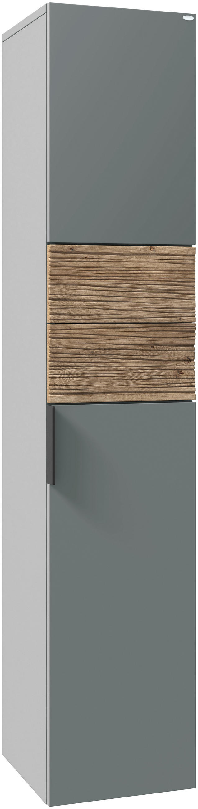 HOCHSCHRANK 32/160/35 cm  - Wildeiche/Schwarz, LIFESTYLE, Glas/Holz (32/160/35cm) - Voglauer