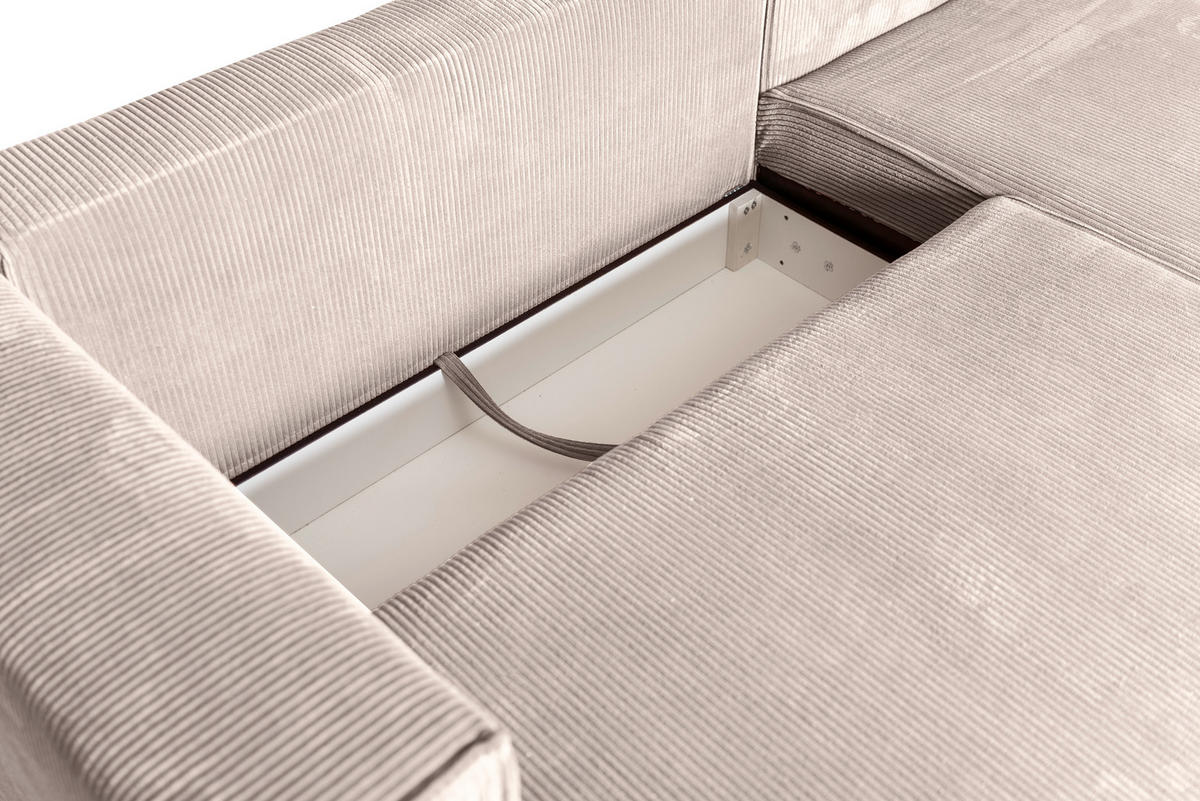 ECKSOFA Rosa Cord  - Braun/Rosa, KONVENTIONELL, Holz/Textil (230/190cm) - Carryhome