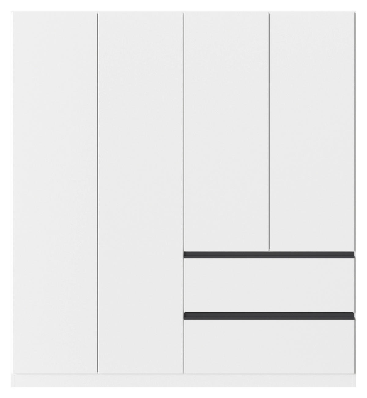 DREHTÜRENSCHRANK in Weiss  - Weiss/Grau, Modern, Holzwerkstoff (181/197/54cm) - Rauch Möbel