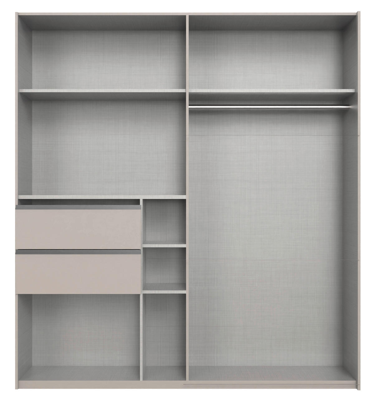 SCHWEBETÜRENSCHRANK 2-türig Weiß  - Alufarben/Weiß, Design, Glas/Holzwerkstoff (200/216/65cm) - Stylife