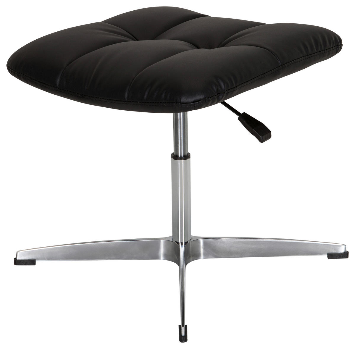 BÜROHOCKER Schwarz  - Silberfarben/Schwarz, MODERN, Textil/Metall (47/38/47cm) - MID.YOU