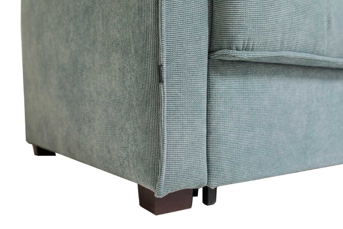 SCHLAFSOFA Jacquard Blaugrau  - Blaugrau/Schwarz, Design, Holz/Textil (242/75/110cm) - home24