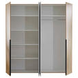 KLEIDERSCHRANK  in Weiß, Eichefarben  - Eichefarben/Schwarz, KONVENTIONELL, Holzwerkstoff/Kunststoff (200/210/53cm) - Carryhome