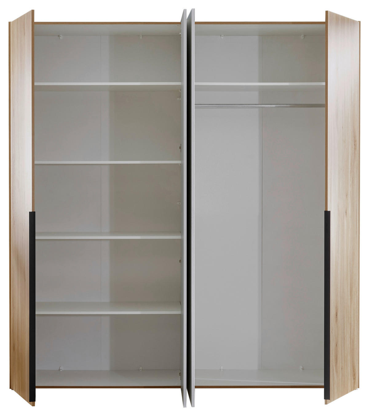 KLEIDERSCHRANK  in Weiß, Eichefarben  - Eichefarben/Schwarz, KONVENTIONELL, Holzwerkstoff/Kunststoff (200/210/53cm) - Carryhome