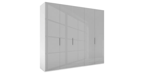 DREHTÜRENSCHRANK 250/223/62 cm 5-türig Grau, Weiß  - Alufarben/Weiß, KONVENTIONELL, Glas/Holzwerkstoff (250/223/62cm) - Novel