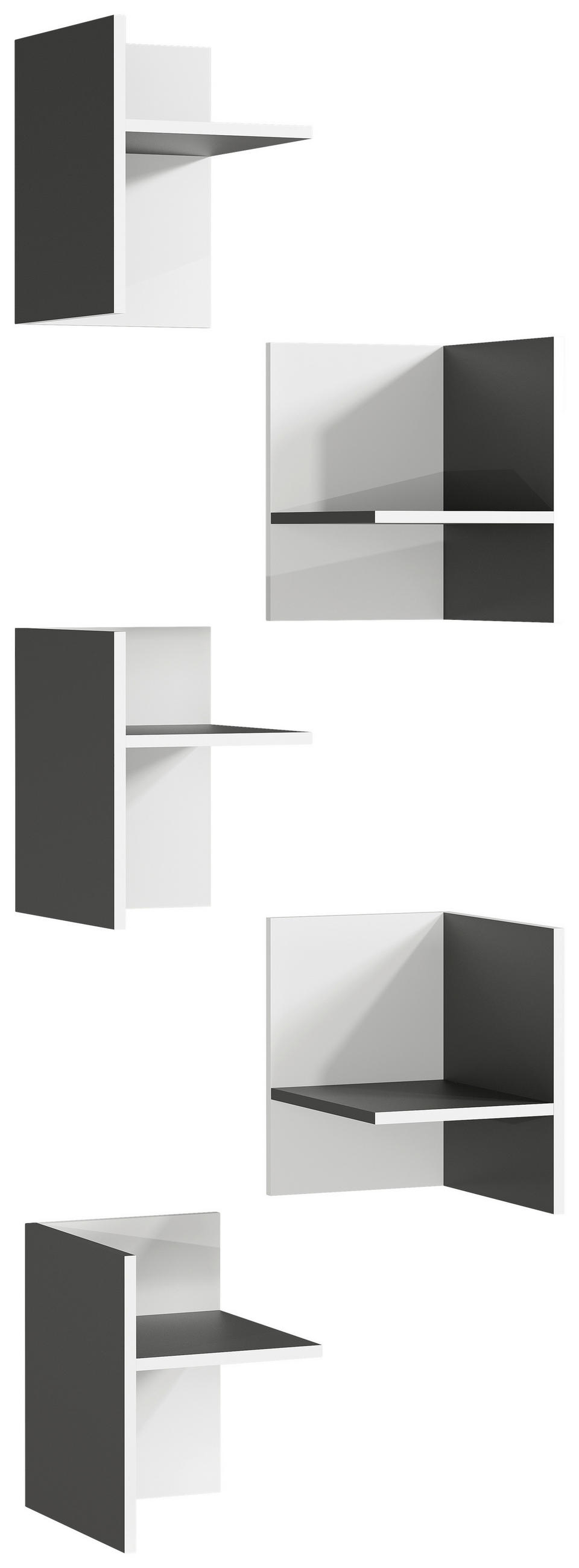 INNENEINTEILUNG 27/37/35 cm   - Graphitfarben/Weiß, MODERN, Holzwerkstoff (27/37/35cm) - Germania