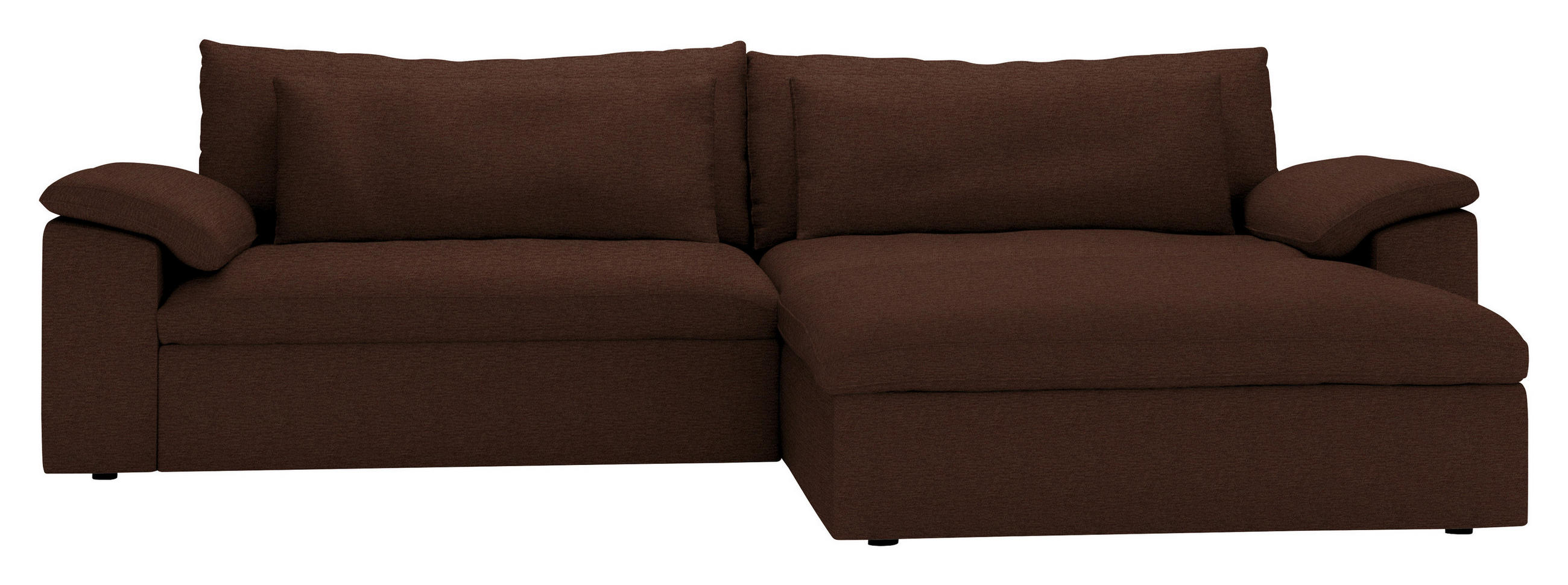 ECKSOFA  Chenille Dunkelbraun  - Dunkelbraun/Schwarz, Modern, Kunststoff/Textil (306/198cm) - Carryhome