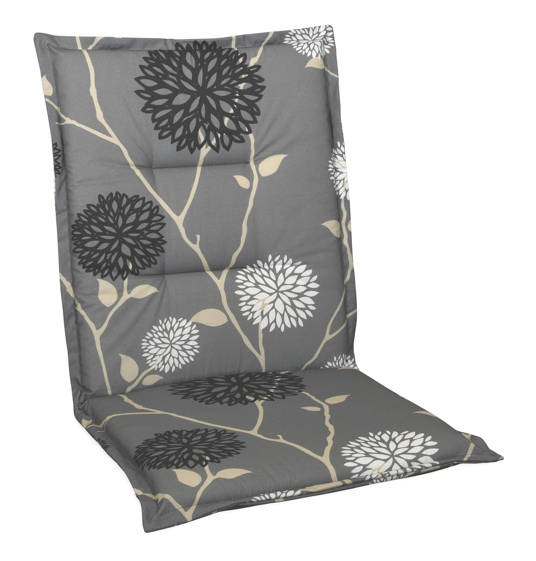 SESSELAUFLAGE Blume  - Beige/Schwarz, Design, Textil (48/4/109cm)